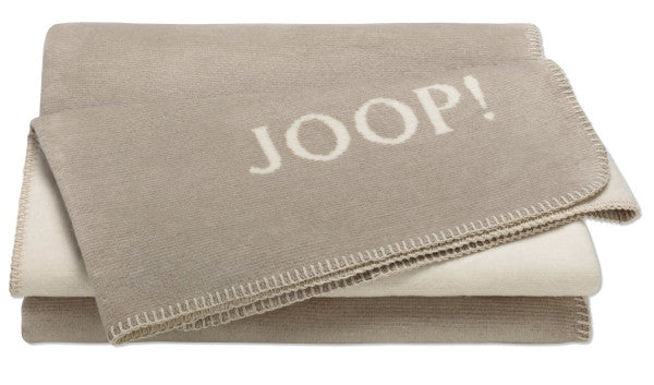 Biederlack Wohn- und Kuscheldecke "JOOP!- Melange Doubleface" 150x200 cm, stein-natur