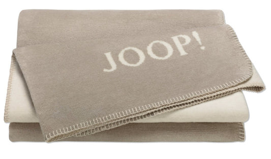 Biederlack Wohn- und Kuscheldecke "JOOP!- Melange Doubleface" 150x200 cm, stein-natur