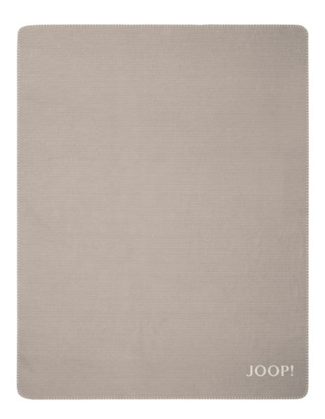 Biederlack Wohn- und Kuscheldecke "JOOP!- Melange Doubleface" 150x200 cm, stein-natur