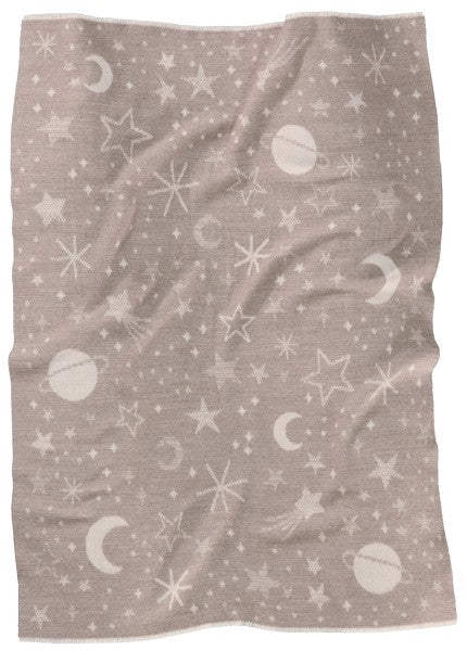 Biederlack Babydecke "Universe" Taupe 100% Schurwolle, Größe 75x100 cm