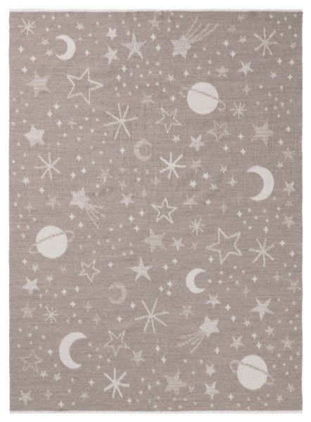 Biederlack Babydecke "Universe" Taupe 100% Schurwolle, Größe 75x100 cm