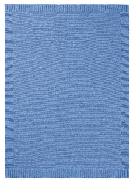 Biederlack Babydecke "Wool Knit" Blue, 100% Wolle, 75x100 cm